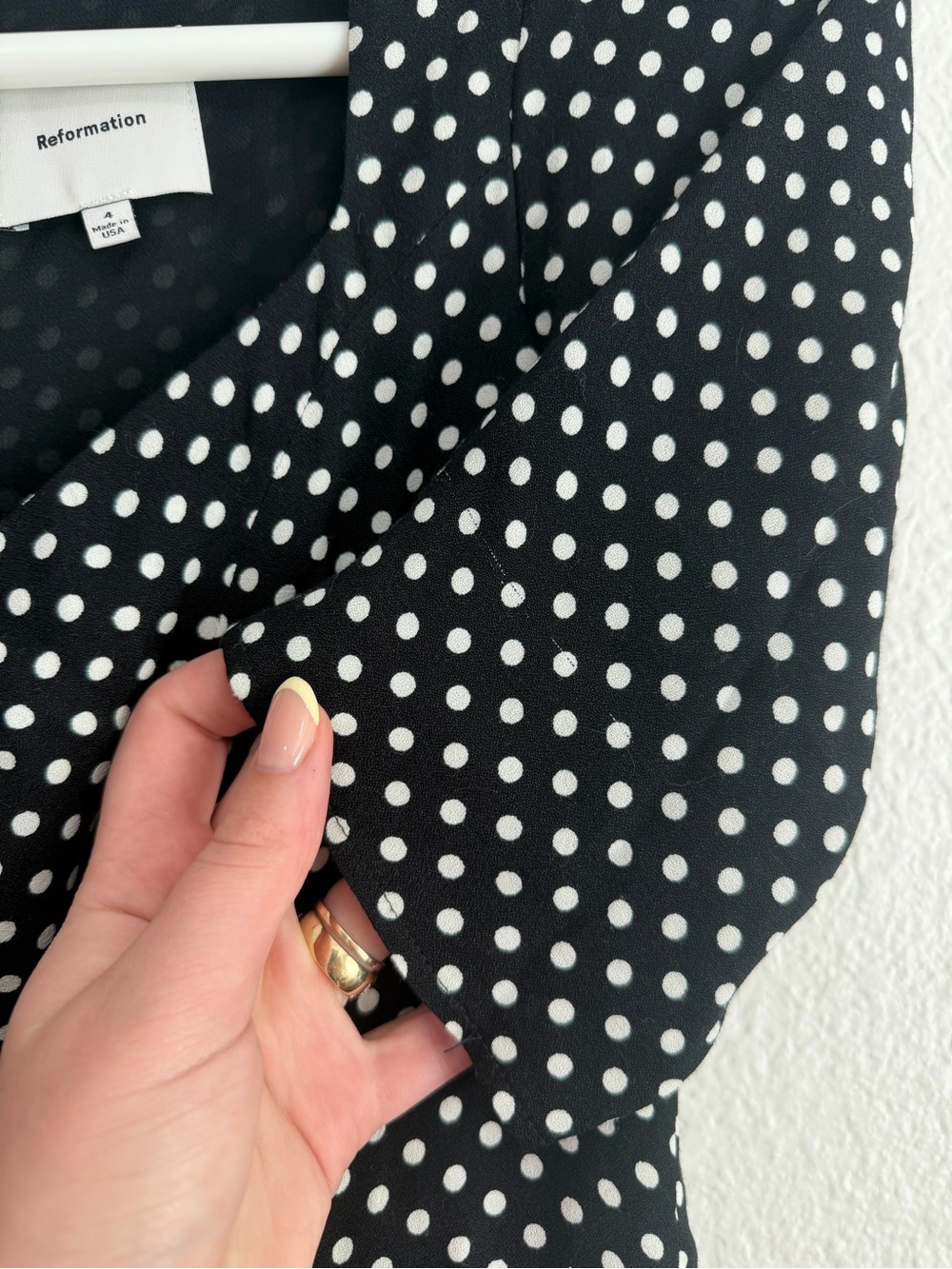 Reformation Gene Dress Polka Dot Mini Dress Size 4 - Picture 11 of 11